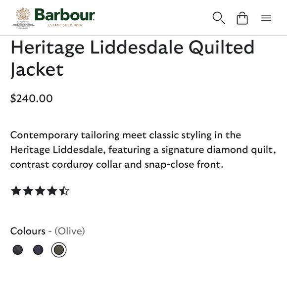 Men's Olive Green Quilted Barbour Jacket XXL - Picture 3 of 8